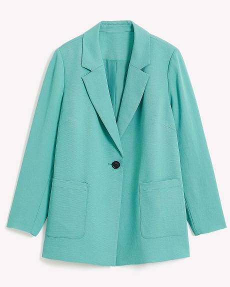 Long Blazer with Side Slits - Addition Elle