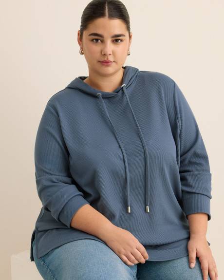 Long-Sleeve Waffle Knit Hoodie Long-Sleeve Waffle Knit Hoodie