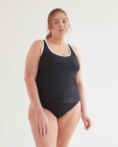 Black Ribbed Tankini - Active Zone