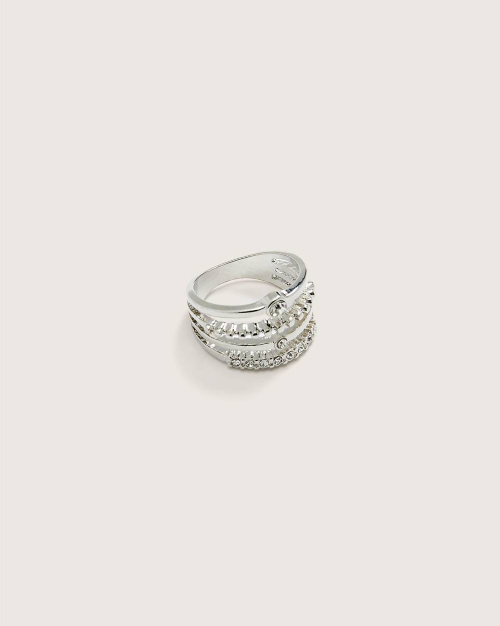 Bague à 4 anneaux avec strass