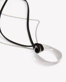 Short Chain and Rope Necklace with Pendant