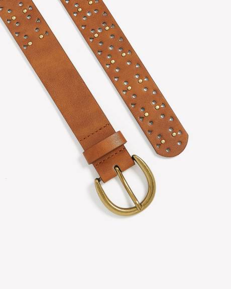 Cognac Perforated Belt