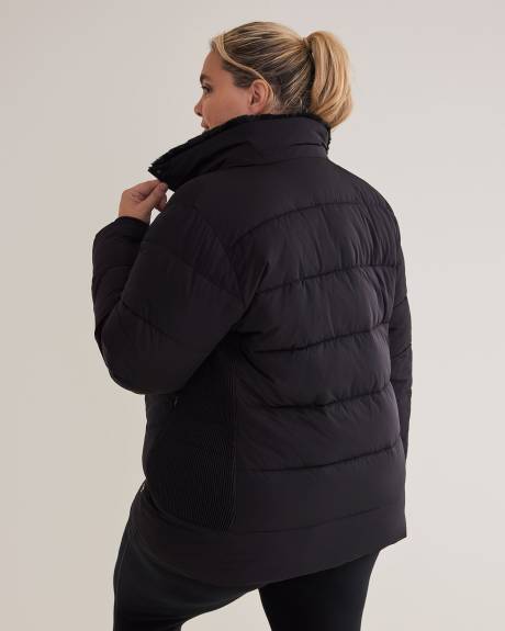 Manteau d'hiver matelassé noir, tissu responsable - Active Zone