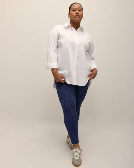 Legging tendance au fini texturé fleuri
