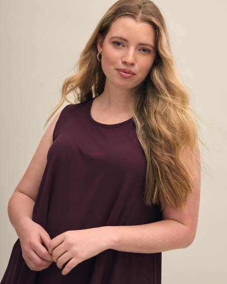 Camisole longue évasée en tricot côtelé