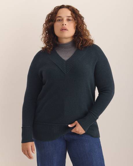 V-Neck Tunic Sweater