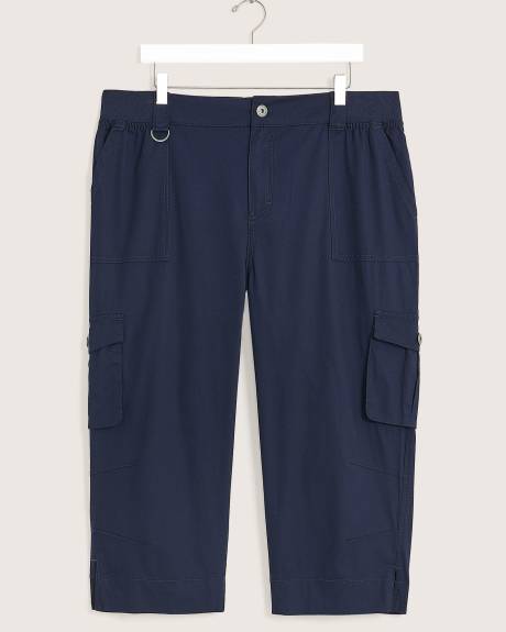 Pantalon capri avec bande de taille côtelée