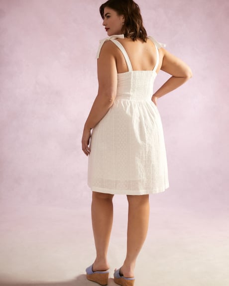 Fit and Flare Sleeveless Knee-Length Solid Dress - Addition Elle