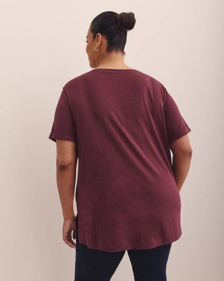 T-shirt col en V, coupe boyfriend - Essentiels PENN.