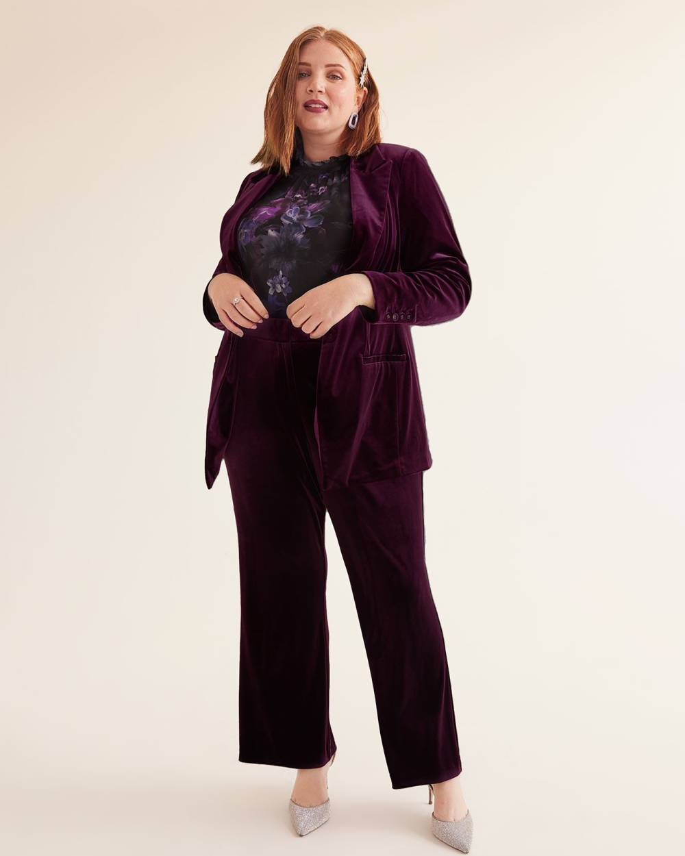 Flared-Leg Velvet Pant | Penningtons