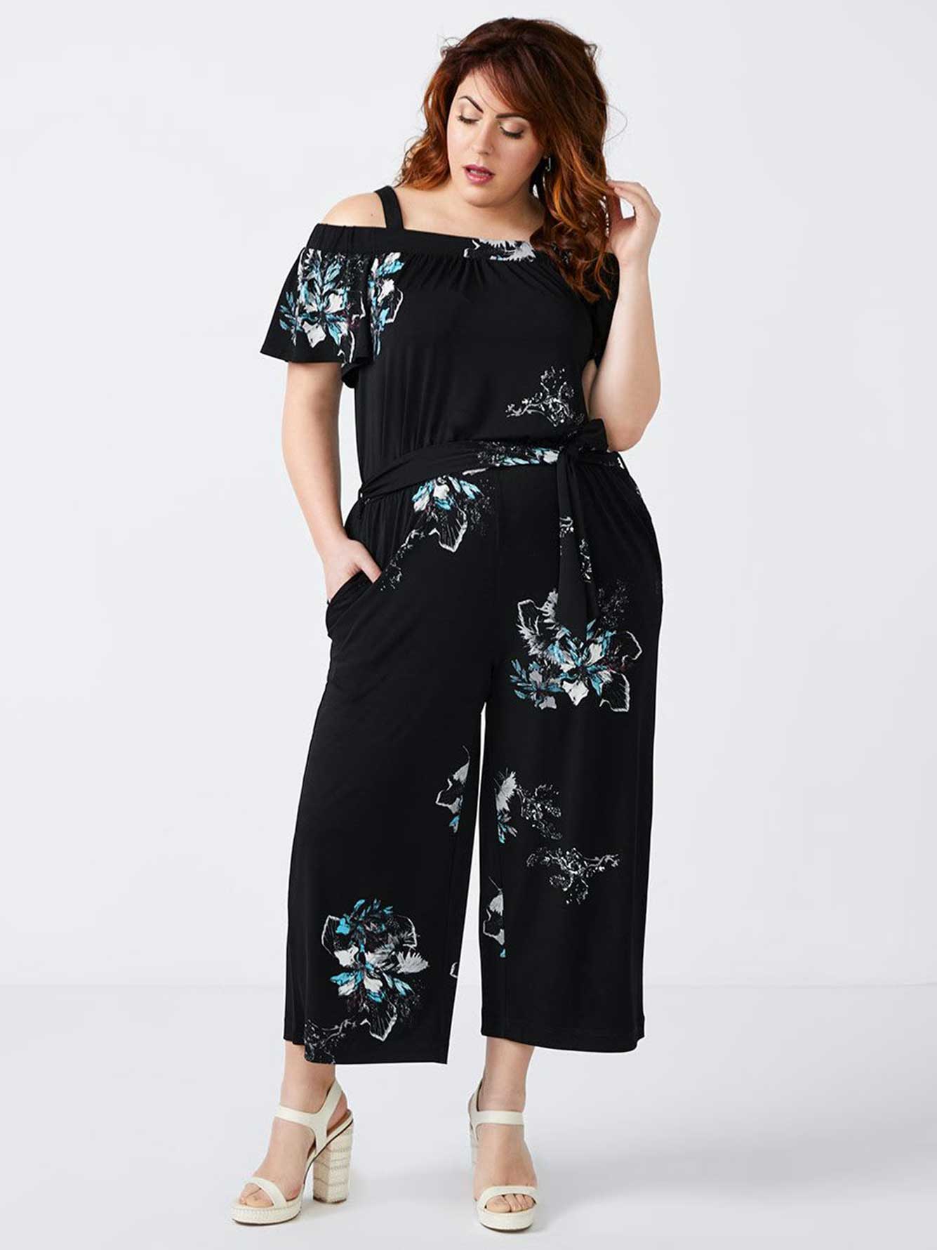 Printed Off Shoulder Jumpsuit - In Every Story | Penningtons