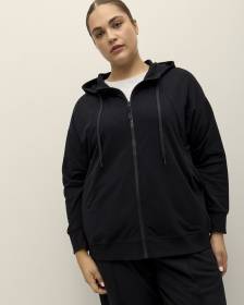 Black French Terry Hooded Jacket - Active Zone