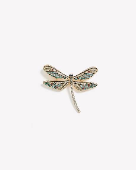 Broche scintillante en forme de libellule