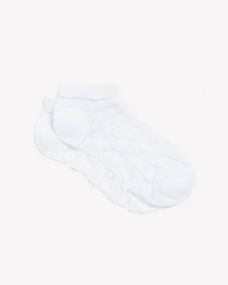 Chaussettes courtes avec bandes diaphanes