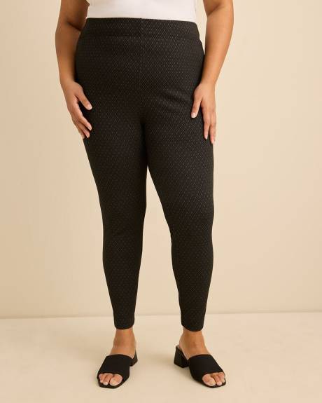 Black Textured Small Plaid Legging