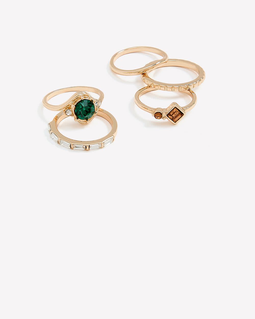 Golden Assorted Rings with Stones