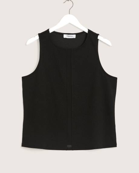 Black Sleeveless Laced-Up Knit Top - Addition Elle