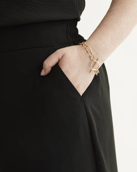 Black Cropped Pull-On Wide-Leg Pant