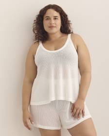Camisole couvre-maillot blanche crochetée