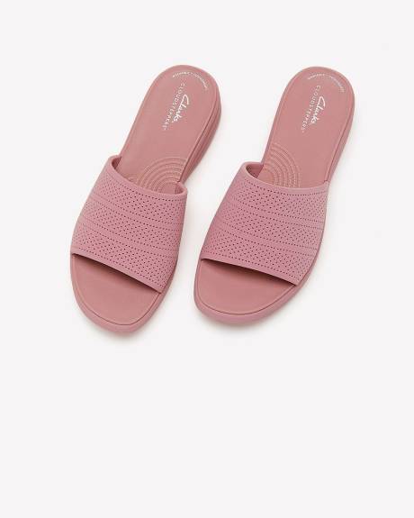 Wide Width, Drift Twist Textured Slip-On Sandal - Clarks