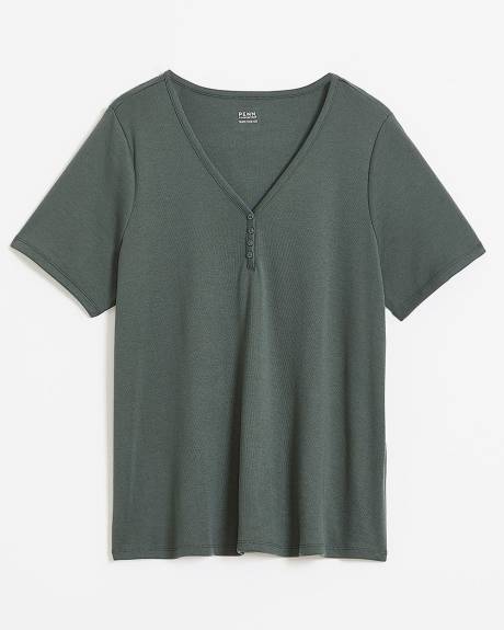 T-shirt avec boutons, coupe girlfriend - Essentiels PENN.