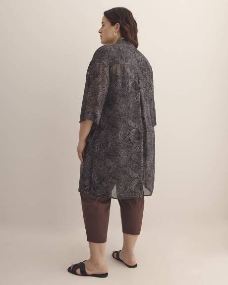 Printed Dropped-Shoulder Tunic Overpiece