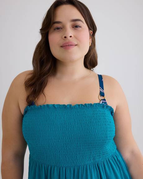 Maxi Cover-Up Swim Dress with Smocking