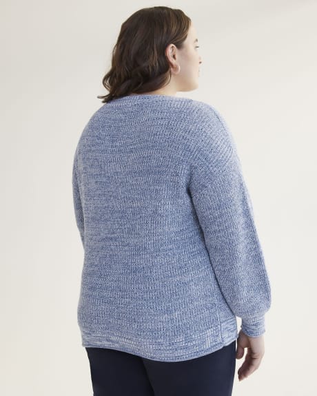 Pull en coton à mailles perlées avec encolure bateau