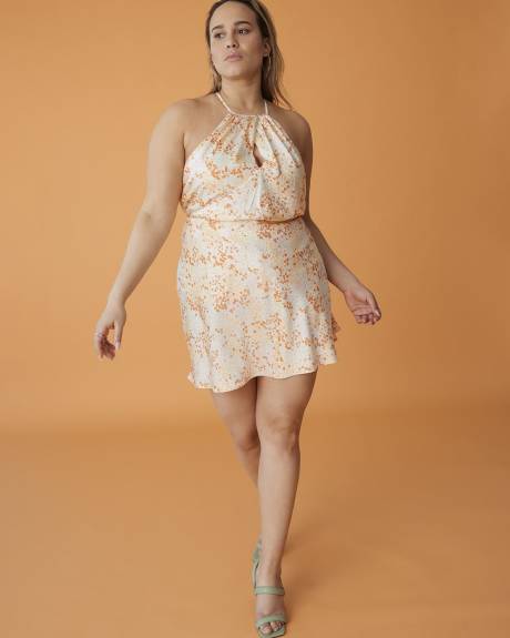 Mini-jupe fleurie en satin - Addition Elle