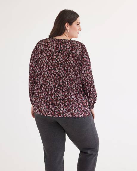 Responsible, Printed Pleated Swing Blouse