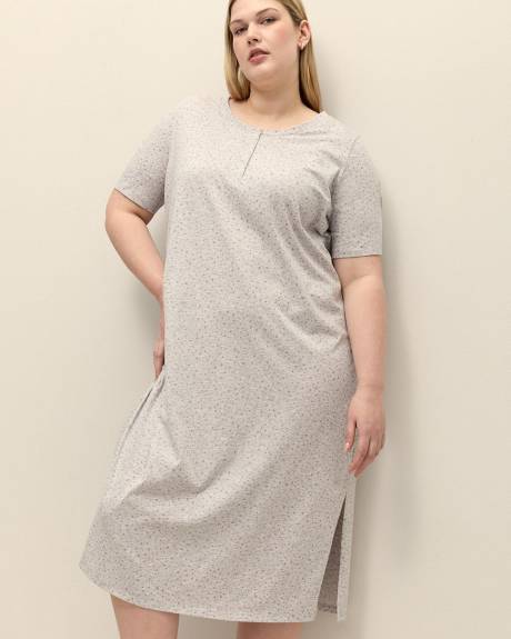 Chemise de nuit longue chinée à motif de coeurs - ti Voglio