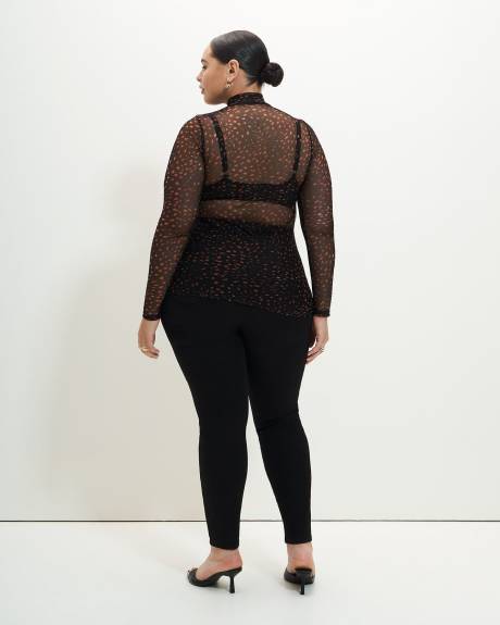 Haut en maille extensible avec col montant - Addition Elle