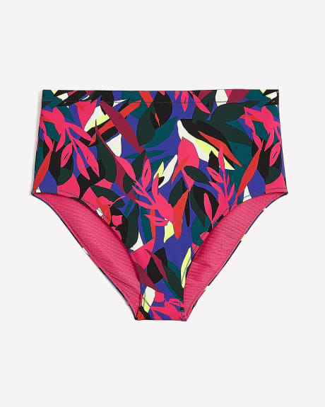 Reversible Tropical High-Waisted Swim Brief