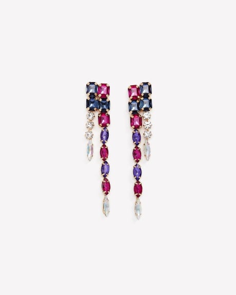 Coloured Stones Drop Earrings