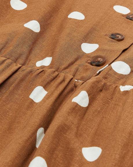 Robe midi étagée sans manches, mélange de lin