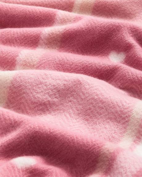 Large Plaid Scarf with Hearts