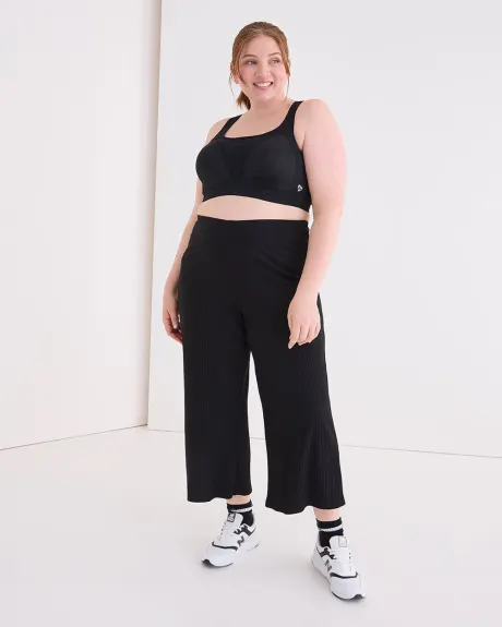 Wide-Leg Cropped Pant with Crossover Waistband - Active Zone