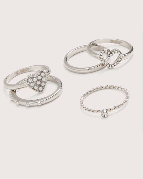 Assorted Rings With Heart, Set of 5 - In Every Story