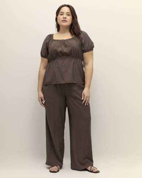 Blouse à encolure carrée avec manches courtes ballon