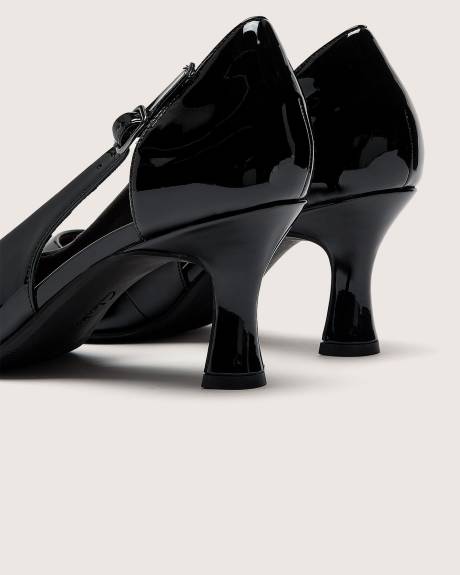 Wide Width, Kataleyna Rae Black Patent Pump Shoe - Clarks