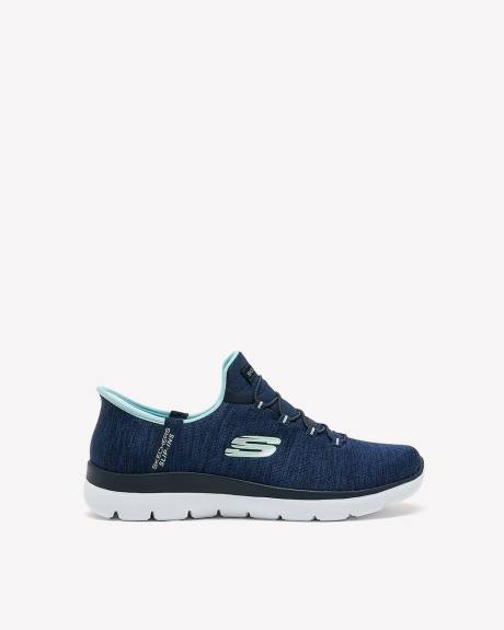 Wide Width, Summits Heather Mesh Bungee Slip-On Shoe - Skechers