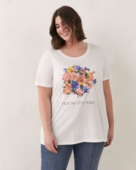 Printed U-Neck Boyfriend Tee