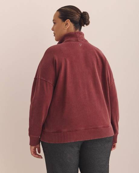 Chandail en coton à enfiler à col montant zippé - Active Zone