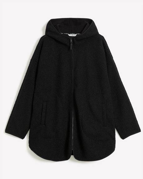 Manteau zippé en sherpa brossé avec capuche - Active Zone