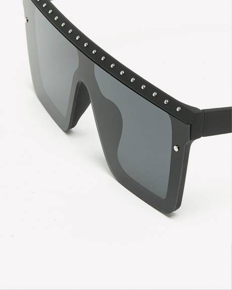 Lunettes de soleil surdimensionnées ornées de strass