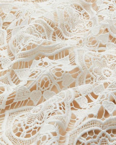 White Sleeveless Lace Midi Dress - Addition Elle
