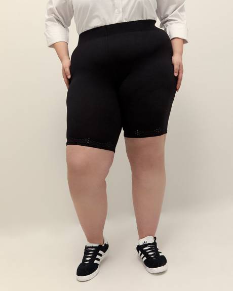 Bike Short Legging with Embroidered Hem - PENN. Essentials