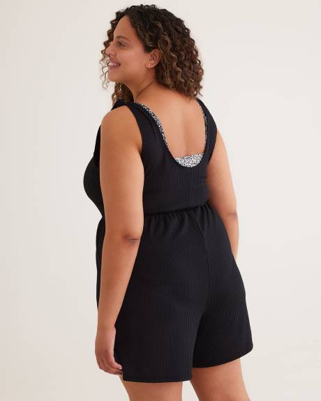 Black Swimsuit Cover-Up Romper