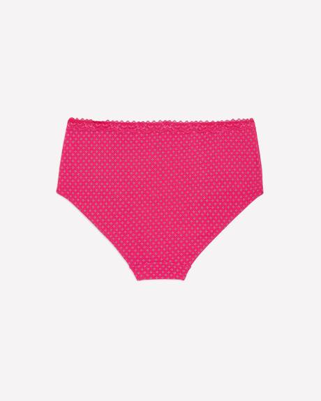 Culotte de coton imprimée avec taille en dentelle - ti Voglio