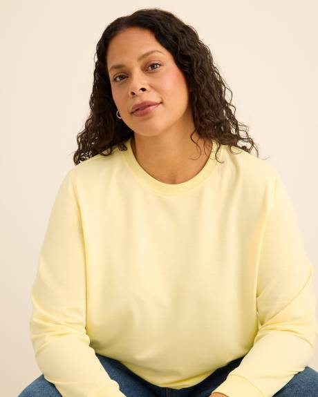 Chandail en molleton &agrave; manches longues, coupe boyfriend